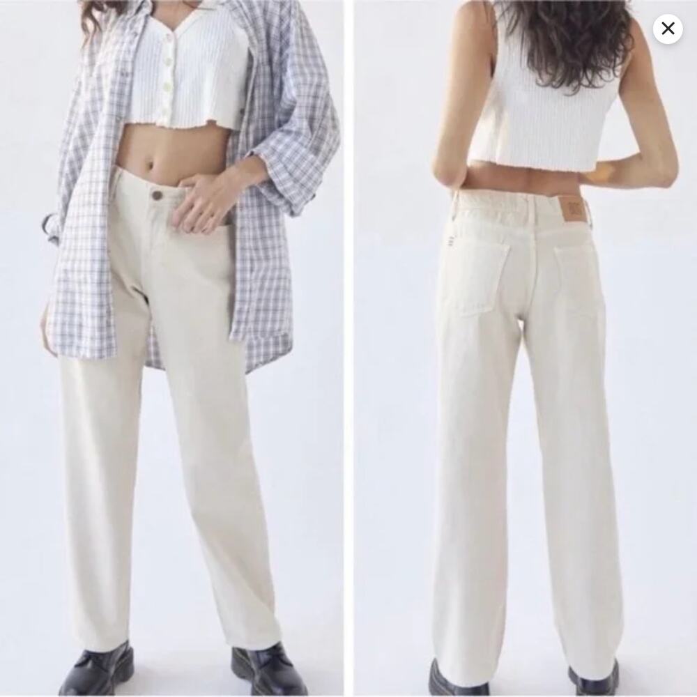 BDG Cowgirl Jeans Urban Outfitters Low Rise Straight Leg Beige Cream Women 28